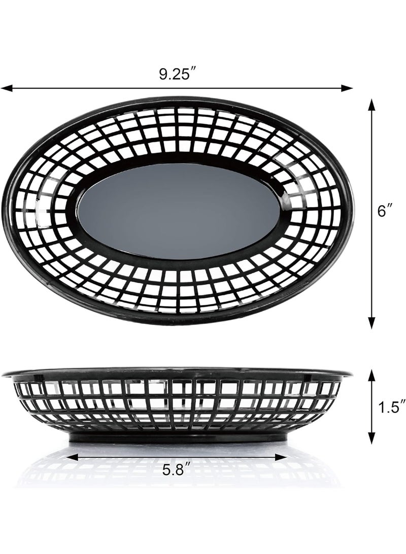 44140 Fast Food Baskets, 9 1/4-Inch x 6-Inch Oval, Set of 12, Black - Image 3